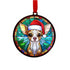 Chihuahua Fawn in Santa Hat Suncatcher Decoration
